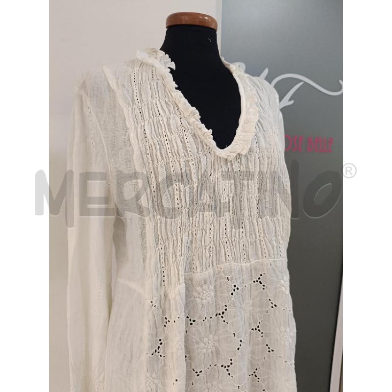 VESTITO DONNA 120 LINO BIANCO RICAMI | Mercatino dell'Usato Roma gregorio vii 2