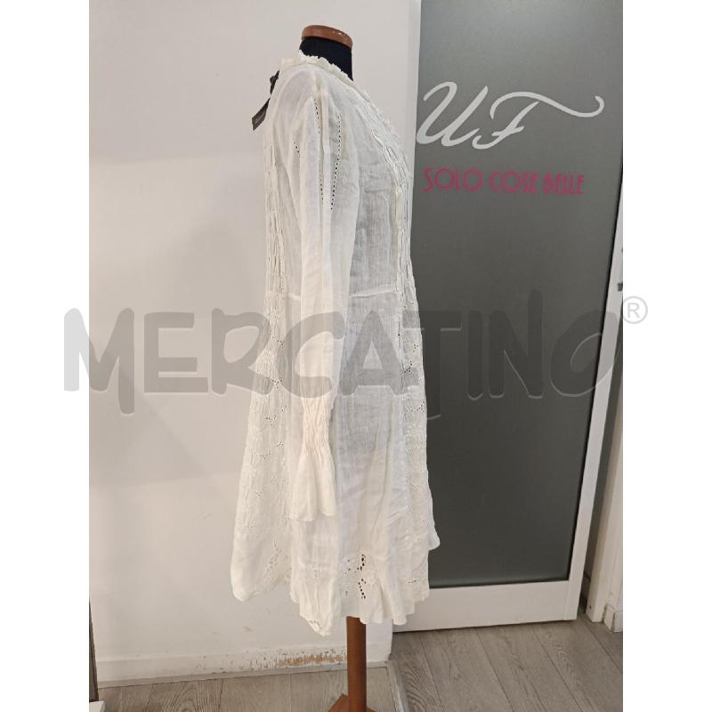 VESTITO DONNA 120 LINO BIANCO RICAMI | Mercatino dell'Usato Roma gregorio vii 3