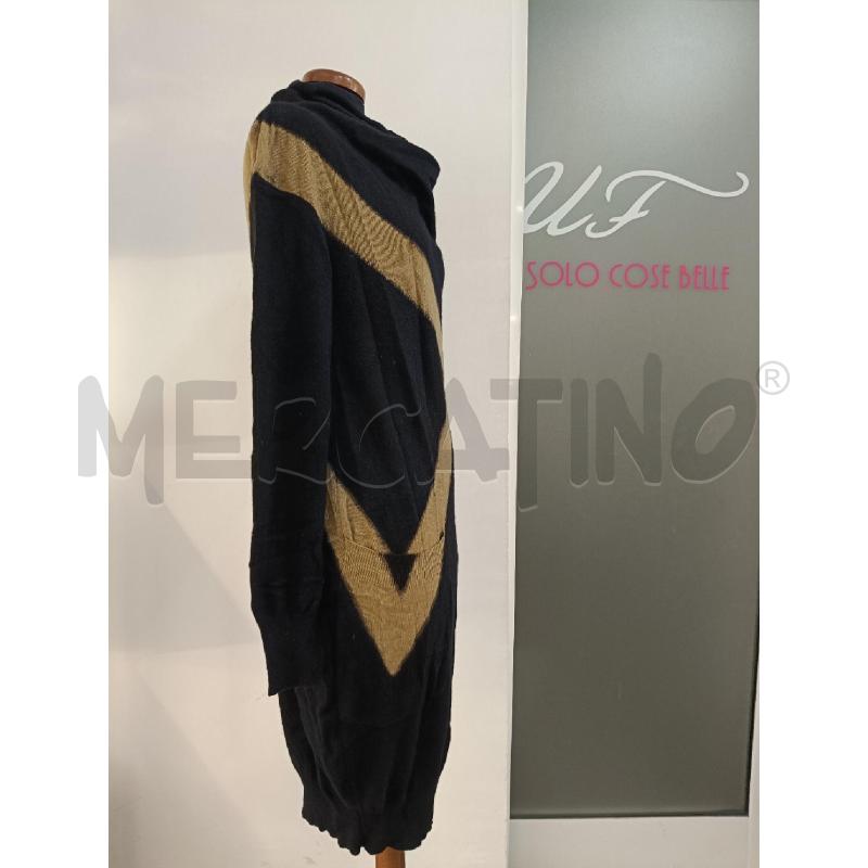 VESTITO DONNA ALEXANDER MCQUEEN NERO RIGHE DORATE CACHEMIRE COLLO ALTO | Mercatino dell'Usato Roma gregorio vii 2