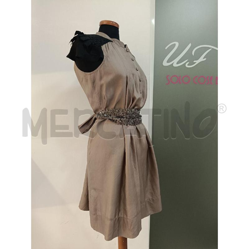 VESTITO DONNA ALYSI MARRONE SETA MANICHE NERE | Mercatino dell'Usato Roma gregorio vii 2