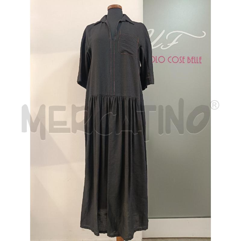 VESTITO DONNA ALYSI NERO IMPUNTURE MARRONI | Mercatino dell'Usato Roma gregorio vii 1
