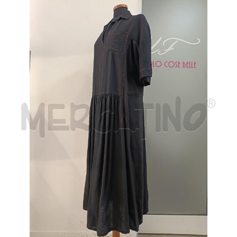 VESTITO DONNA ALYSI NERO IMPUNTURE MARRONI | Mercatino dell'Usato Roma gregorio vii 2