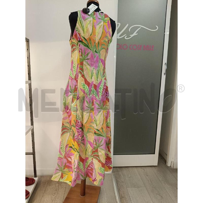 VESTITO DONNA CALIBAN LINO COLORATO VERDE FUCSIA | Mercatino dell'Usato Roma gregorio vii 5