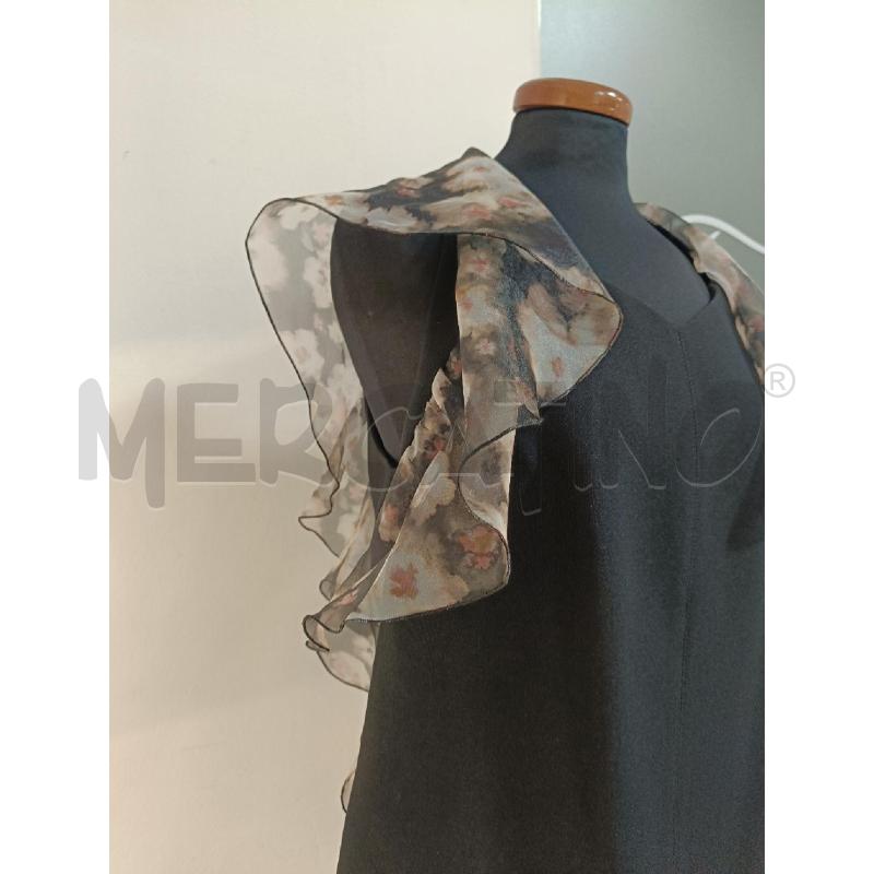 VESTITO DONNA ELISABETTA FRANCHI NERO ROUCHE FIORI ROSA | Mercatino dell'Usato Roma gregorio vii 2