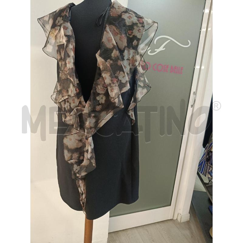 VESTITO DONNA ELISABETTA FRANCHI NERO ROUCHE FIORI ROSA | Mercatino dell'Usato Roma gregorio vii 4