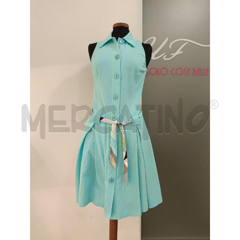VESTITO DONNA EMILIO PUCCI CELESTE CINTURA FANTASIA  | Mercatino dell'Usato Roma gregorio vii 1