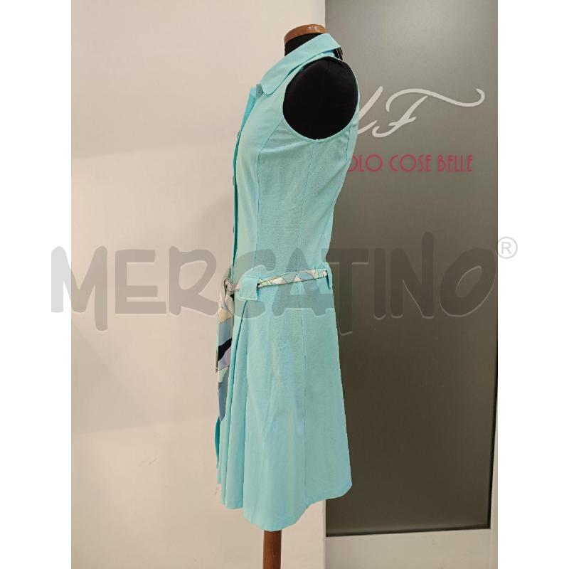 VESTITO DONNA EMILIO PUCCI CELESTE CINTURA FANTASIA  | Mercatino dell'Usato Roma gregorio vii 2