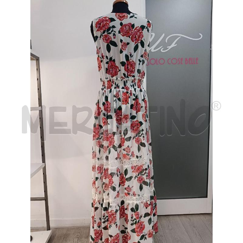 VESTITO DONNA LIUJO BIANCO ROSE LUNGO | Mercatino dell'Usato Roma gregorio vii 3