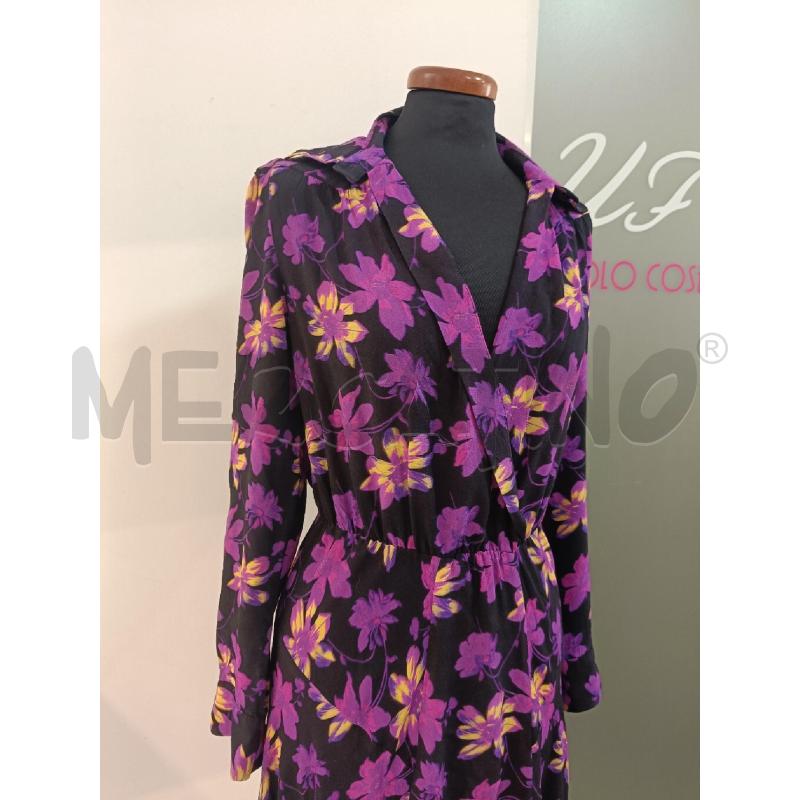 VESTITO DONNA MAJE NERO FIORI VIOLA LUNGO | Mercatino dell'Usato Roma gregorio vii 2