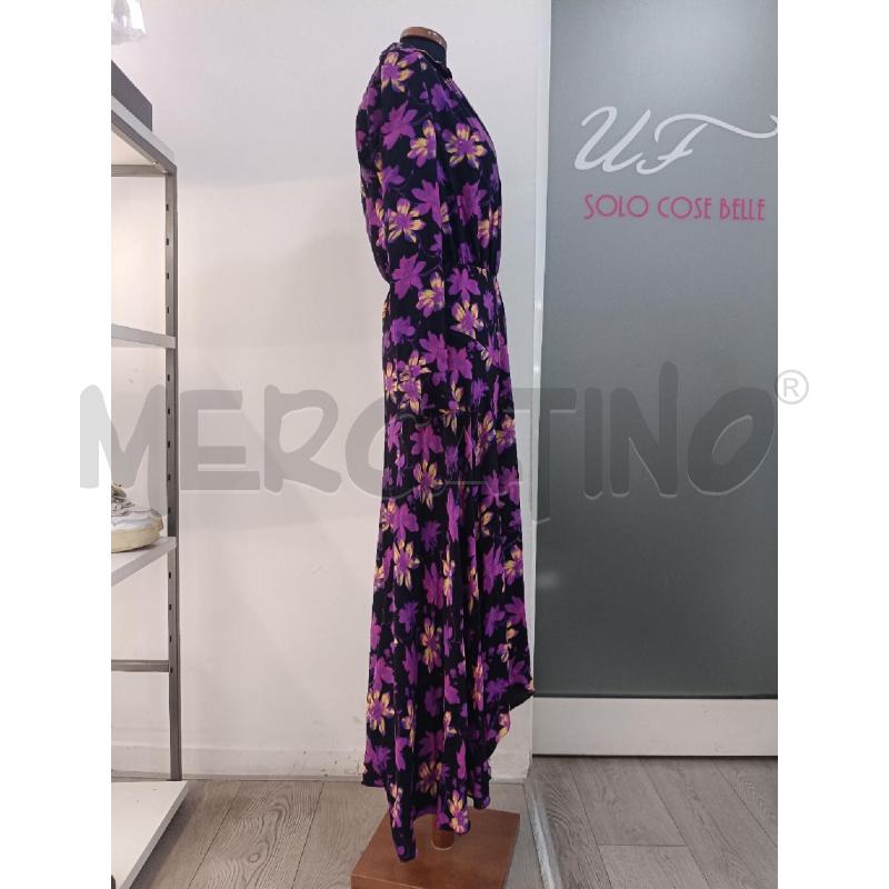 VESTITO DONNA MAJE NERO FIORI VIOLA LUNGO | Mercatino dell'Usato Roma gregorio vii 3