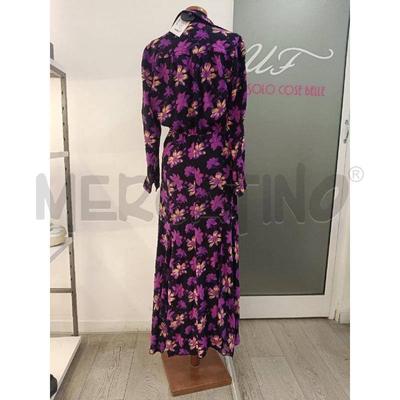 VESTITO DONNA MAJE NERO FIORI VIOLA LUNGO | Mercatino dell'Usato Roma gregorio vii 4