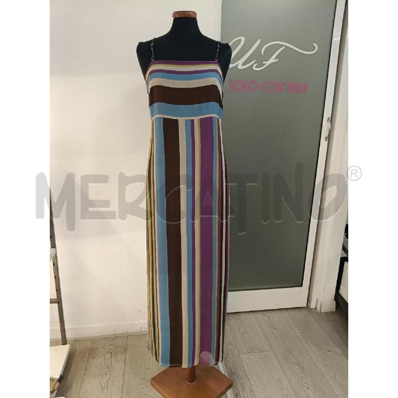 VESTITO DONNA MARELLA MARRONE RIGHE VERDI | Mercatino dell'Usato Roma gregorio vii 1