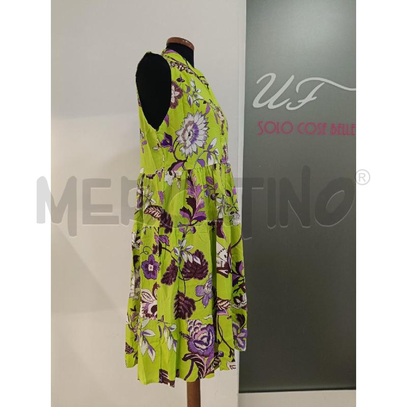 VESTITO DONNA MARINA ABAGNALE VERDE FIORI VIOLA  | Mercatino dell'Usato Roma gregorio vii 2