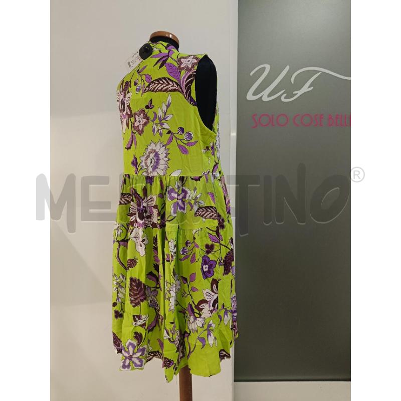 VESTITO DONNA MARINA ABAGNALE VERDE FIORI VIOLA  | Mercatino dell'Usato Roma gregorio vii 3