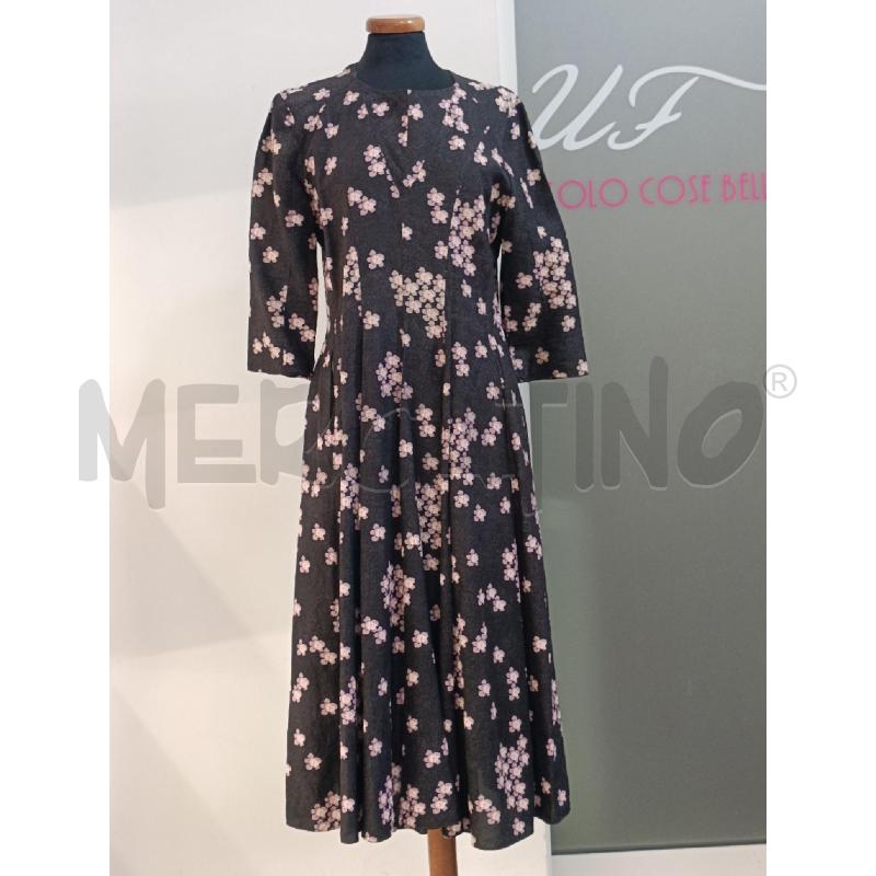 VESTITO DONNA MARNI NERO FIORI ROSA | Mercatino dell'Usato Roma gregorio vii 1