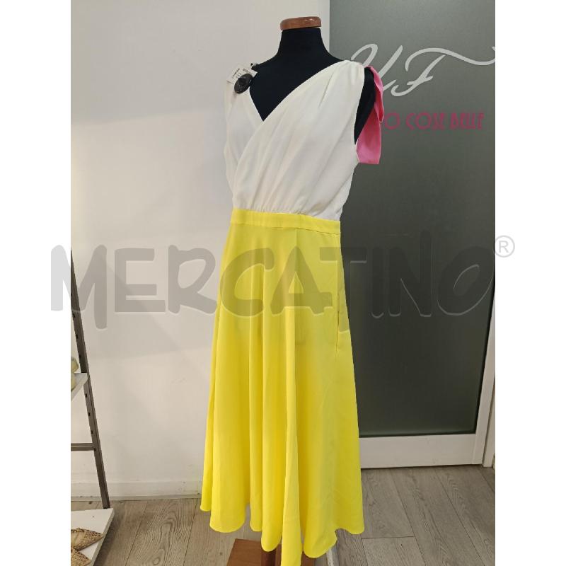 VESTITO DONNA MAX&CO GIALLO BEIGE FIOCCO ROSA | Mercatino dell'Usato Roma gregorio vii 1