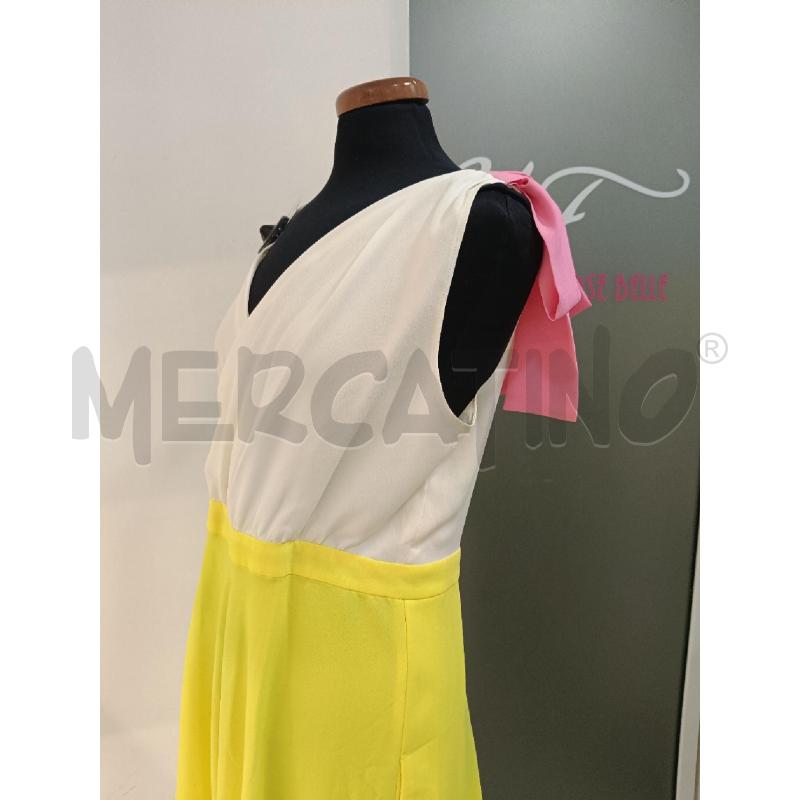 VESTITO DONNA MAX&CO GIALLO BEIGE FIOCCO ROSA | Mercatino dell'Usato Roma gregorio vii 2