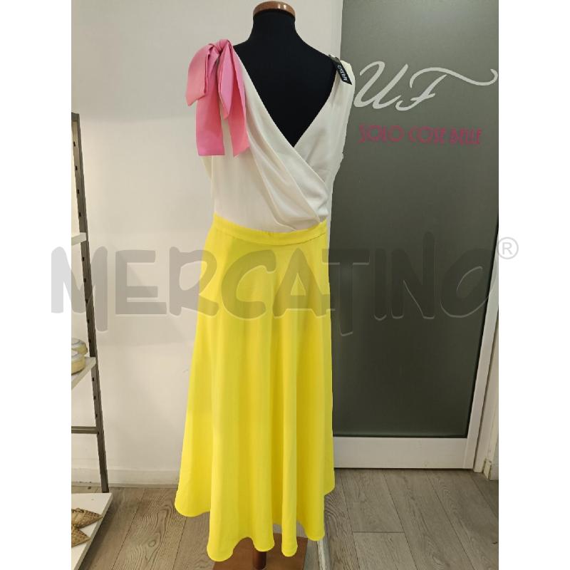 VESTITO DONNA MAX&CO GIALLO BEIGE FIOCCO ROSA | Mercatino dell'Usato Roma gregorio vii 3
