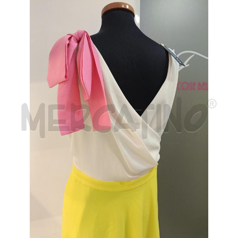 VESTITO DONNA MAX&CO GIALLO BEIGE FIOCCO ROSA | Mercatino dell'Usato Roma gregorio vii 4