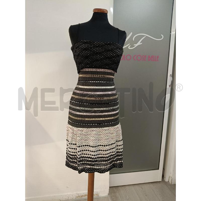 VESTITO DONNA MISSONI CROCHET RIGHE ROSA BEIGE GRIGIE | Mercatino dell'Usato Roma gregorio vii 1