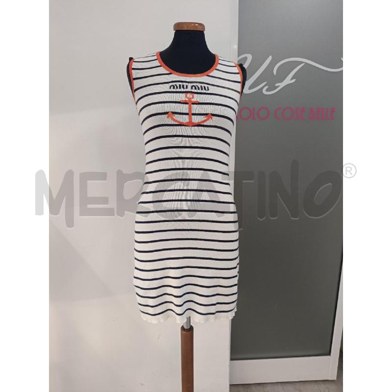 VESTITO DONNA MIU MIU DA RIV BIANCO RIGHE ANCORA ROSSA | Mercatino dell'Usato Roma gregorio vii 1