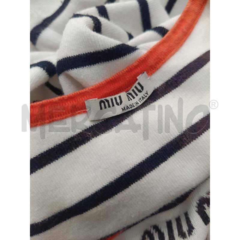 VESTITO DONNA MIU MIU DA RIV BIANCO RIGHE ANCORA ROSSA | Mercatino dell'Usato Roma gregorio vii 5