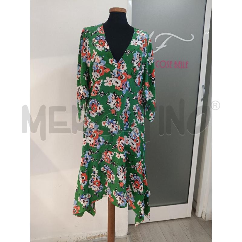 VESTITO DONNA MSGM VERDE FIORI ROSSI SETA | Mercatino dell'Usato Roma gregorio vii 1