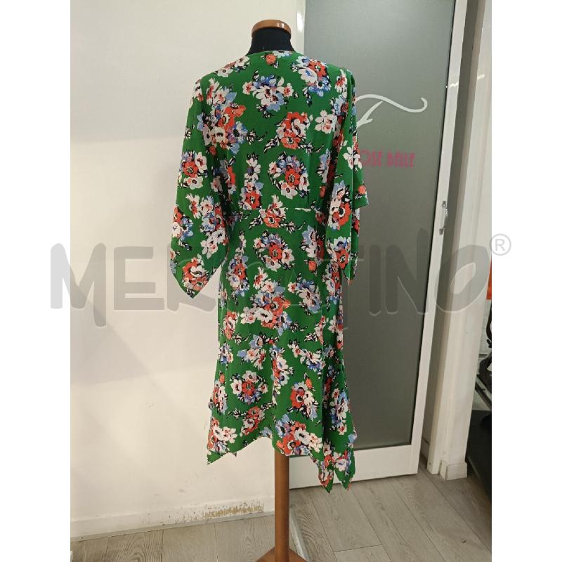 VESTITO DONNA MSGM VERDE FIORI ROSSI SETA | Mercatino dell'Usato Roma gregorio vii 4