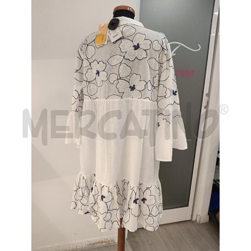 VESTITO DONNA PANAJI BIANCO FIORI BLU | Mercatino dell'Usato Roma gregorio vii 4
