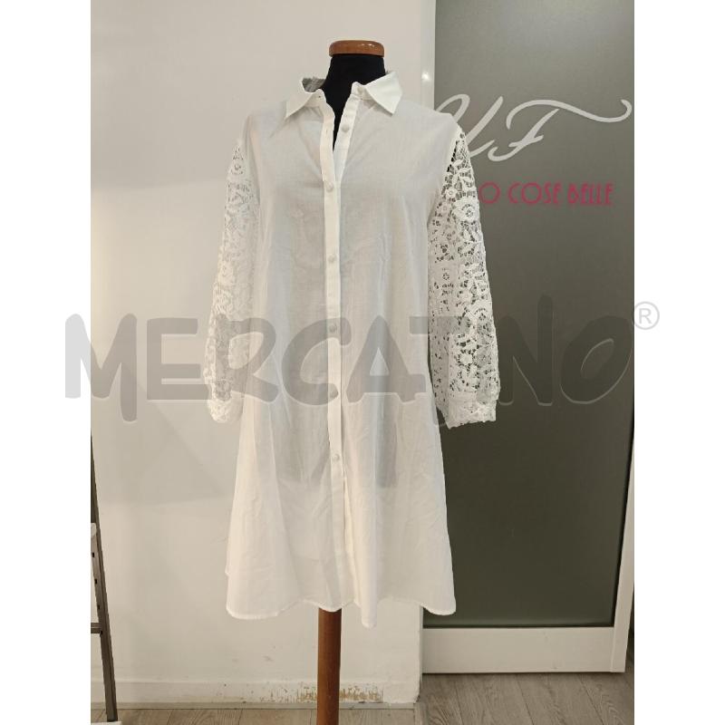 VESTITO DONNA PANAJI BIANCO MANICHE TRAFORATE FIORI | Mercatino dell'Usato Roma gregorio vii 1