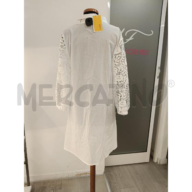 VESTITO DONNA PANAJI BIANCO MANICHE TRAFORATE FIORI | Mercatino dell'Usato Roma gregorio vii 3