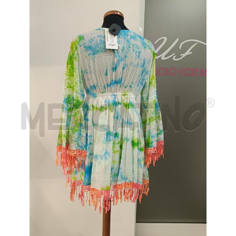 VESTITO DONNA POSITANO BIANCO VERDE CELESTE RICAMI | Mercatino dell'Usato Roma gregorio vii 4