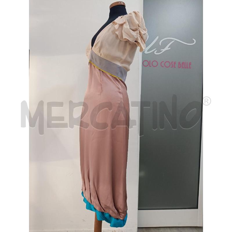 VESTITO DONNA PRADA ROSA E BLU PETROLIO | Mercatino dell'Usato Roma gregorio vii 2
