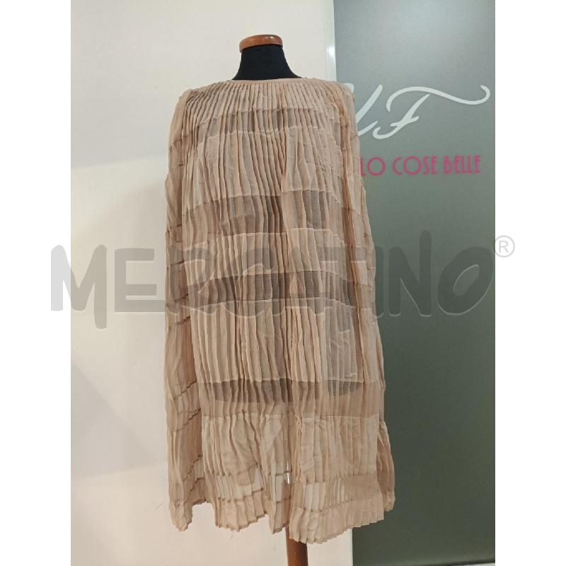 VESTITO DONNA ROBERTA FURLANETTO BEIGE PLISSE SETA  | Mercatino dell'Usato Roma gregorio vii 1