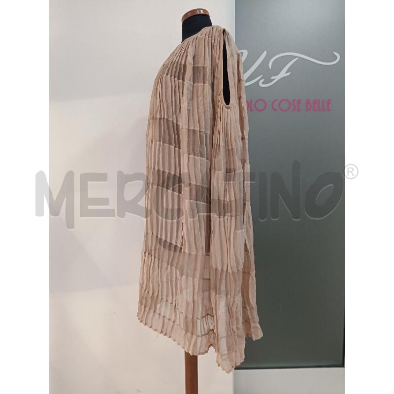 VESTITO DONNA ROBERTA FURLANETTO BEIGE PLISSE SETA  | Mercatino dell'Usato Roma gregorio vii 2
