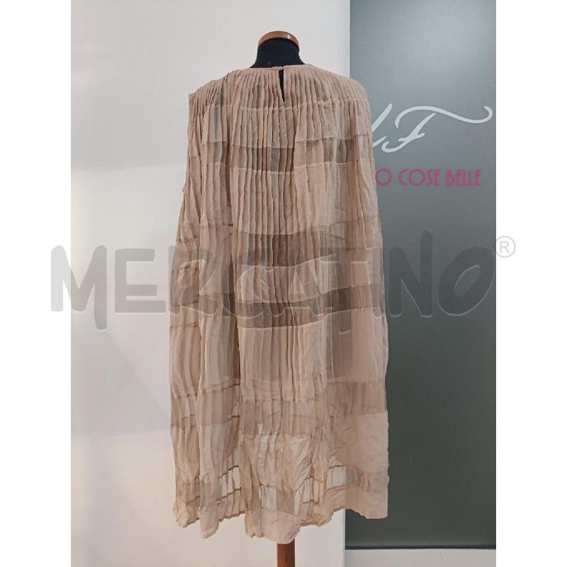 VESTITO DONNA ROBERTA FURLANETTO BEIGE PLISSE SETA  | Mercatino dell'Usato Roma gregorio vii 3