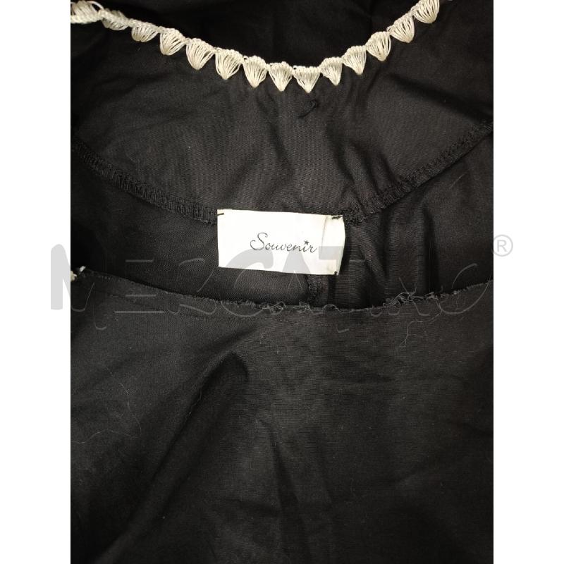 VESTITO DONNA SOUVENIR NERO RICAMI BIANCHI | Mercatino dell'Usato Roma gregorio vii 4