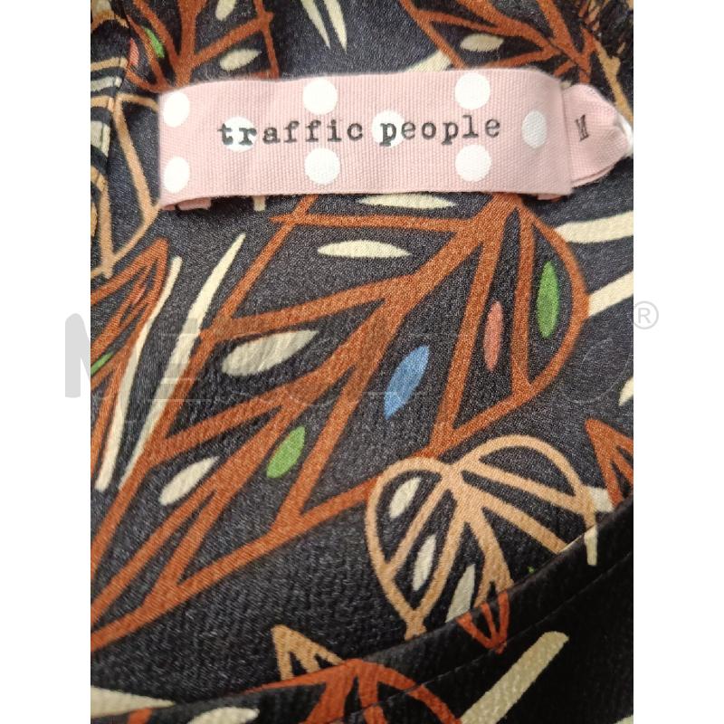 VESTITO DONNA TRAFFIC PEOPLE NERO FOGLIE MARRONI | Mercatino dell'Usato Roma gregorio vii 4