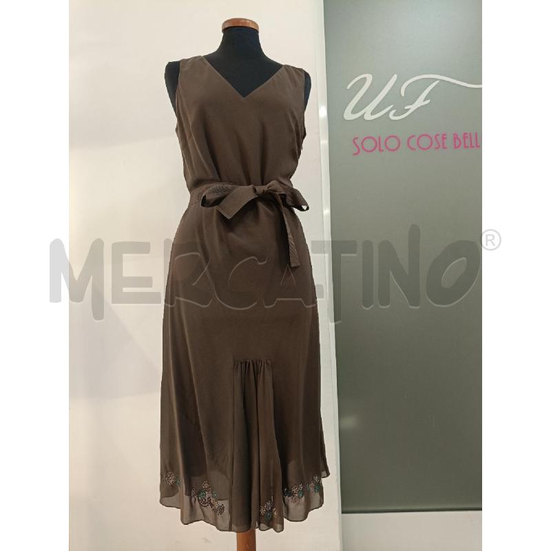 VESTITO LOLA MARRONE INTENSO APPLICAZIONE STRASS GONNA  | Mercatino dell'Usato Roma gregorio vii 1