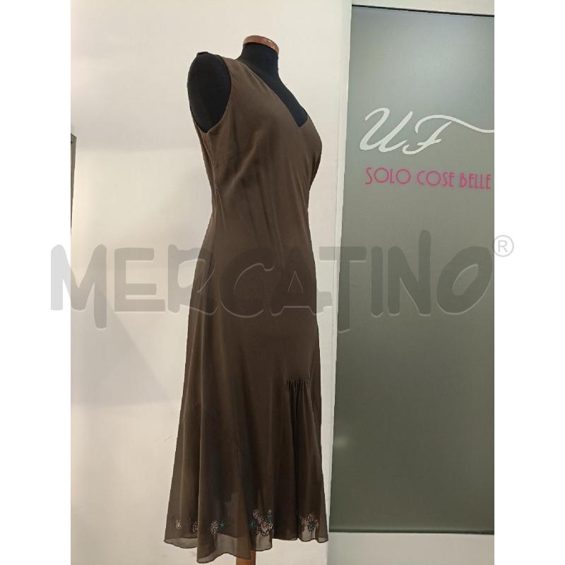 VESTITO LOLA MARRONE INTENSO APPLICAZIONE STRASS GONNA  | Mercatino dell'Usato Roma gregorio vii 3