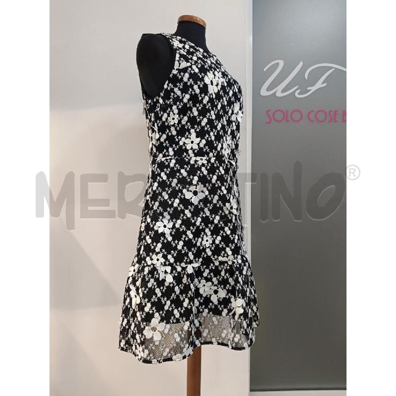 VESTITO MICHAEL KORS NERO APPLICAZIONI FIORI BIANCHI IN RILIEVO  | Mercatino dell'Usato Roma gregorio vii 2