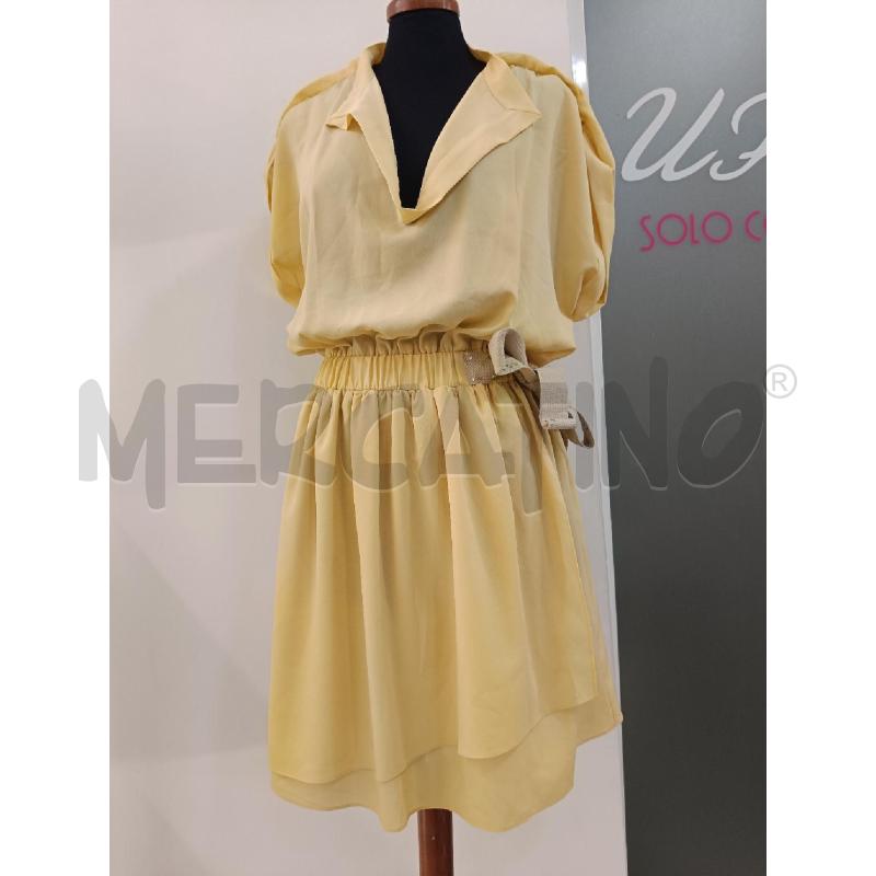 VESTITO PINKO GIALLO BURRO CINTA LATERALE STRASS  | Mercatino dell'Usato Roma gregorio vii 1