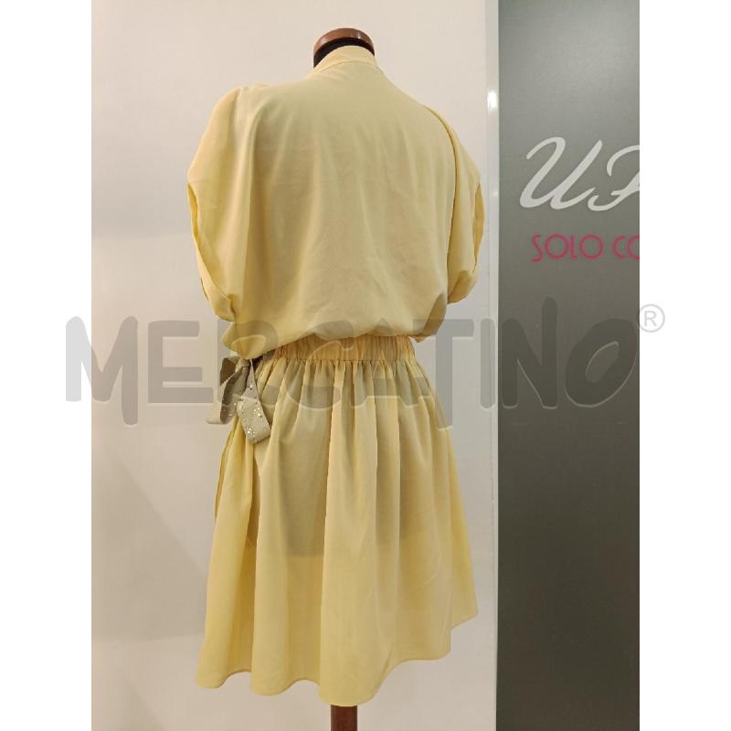 VESTITO PINKO GIALLO BURRO CINTA LATERALE STRASS  | Mercatino dell'Usato Roma gregorio vii 3