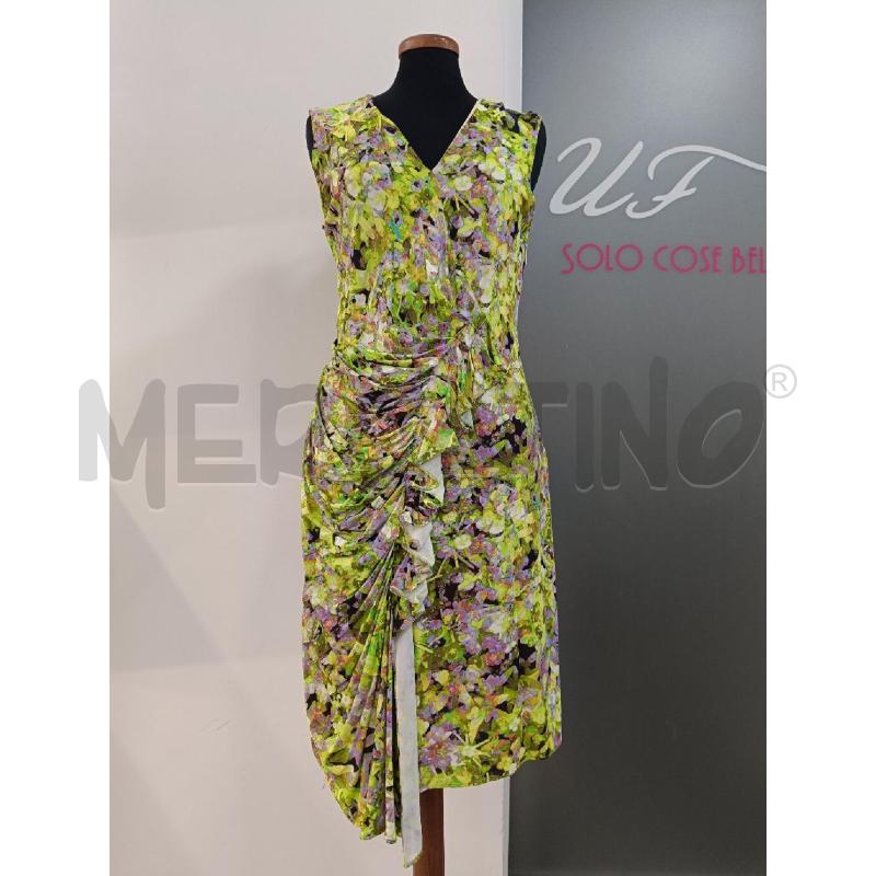 VESTITO ROBERTO CAVALLI FANTASIA VERDE LILLA ROUCHES | Mercatino dell'Usato Roma gregorio vii 1
