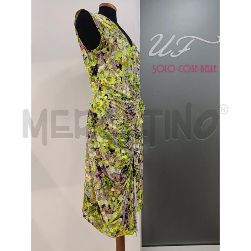 VESTITO ROBERTO CAVALLI FANTASIA VERDE LILLA ROUCHES | Mercatino dell'Usato Roma gregorio vii 2