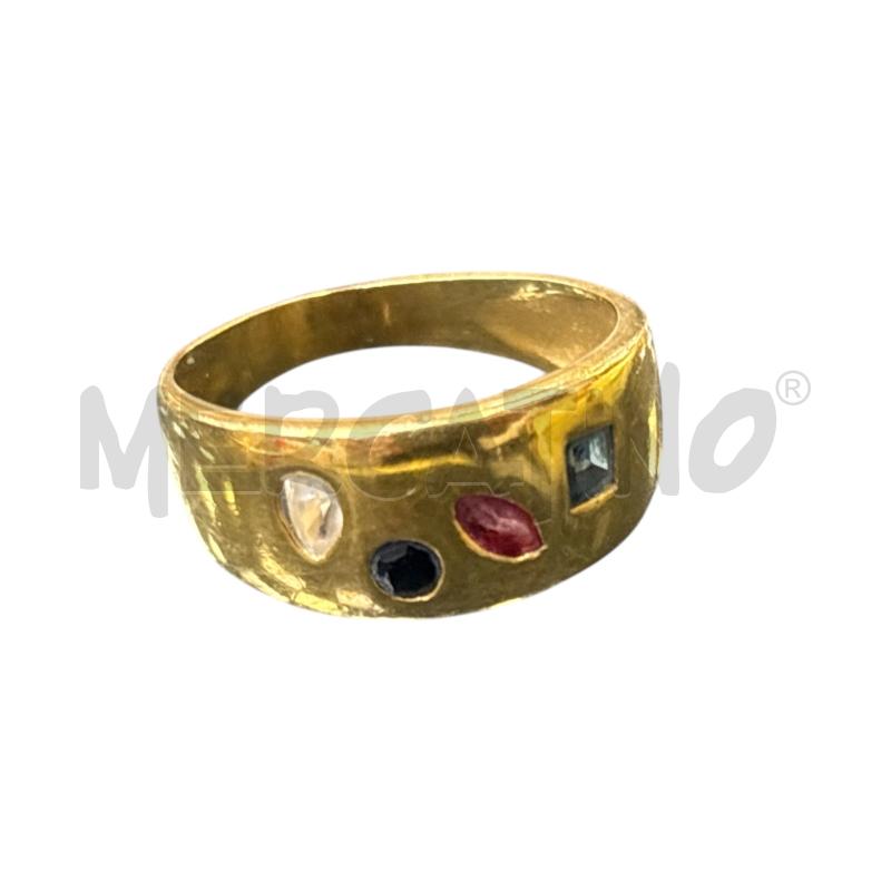 ANELLO DONNA MP DORAT PIETRE BIANC ROS NER  | Mercatino dell'Usato Roma appia 1