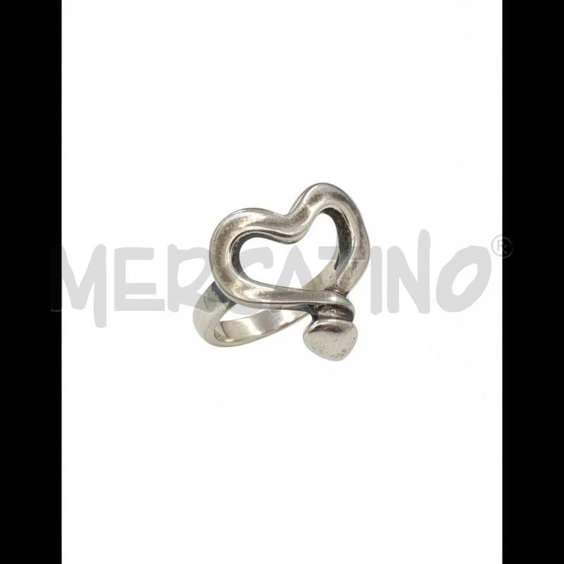 ANELLO DONNA UNO DE 50  ARGENTATO CUORE | Mercatino dell'Usato Roma appia 2