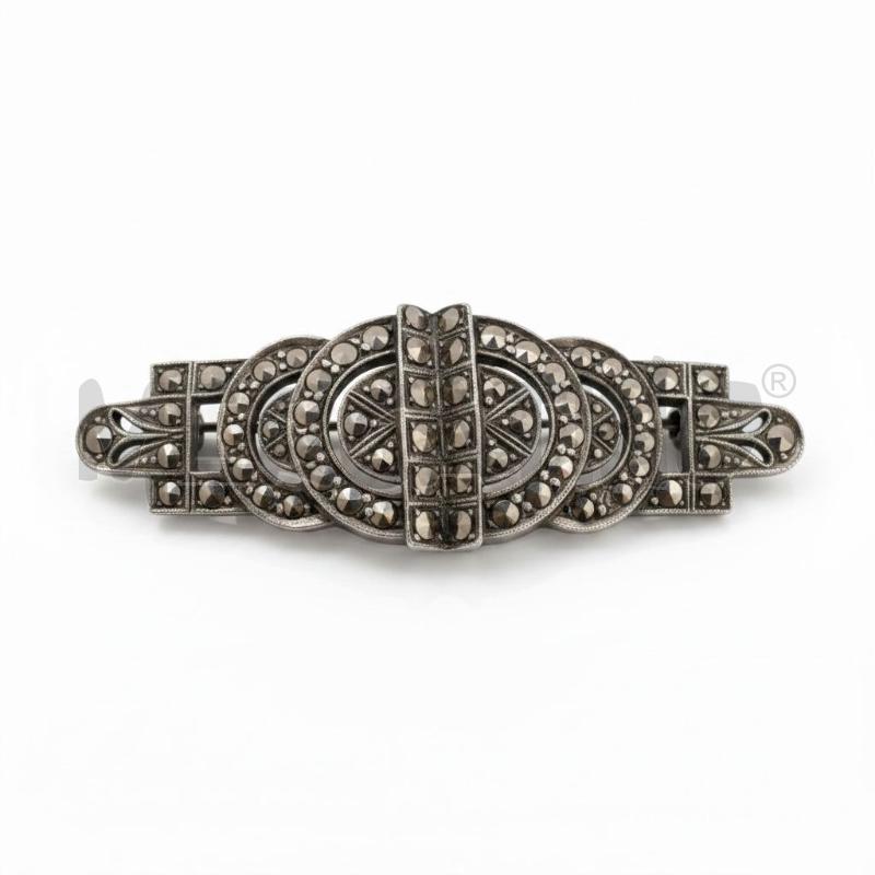 ART DECO SPILLA ORECCHINI A CLIP IN ARG  | Mercatino dell'Usato Roma appia 1