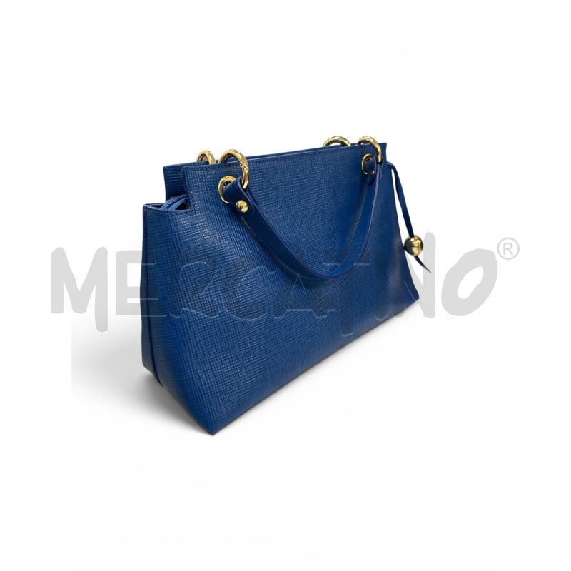 BORSA DONNA BRACCIALINI AZZURRA DORATA | Mercatino dell'Usato Roma appia 2