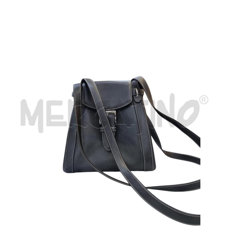 BORSA DONNA BRANCHINI BLU COT CREMA  | Mercatino dell'Usato Roma appia 2